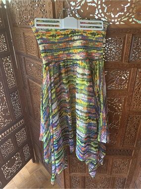 Strapless Multicolor Smocked Sundress